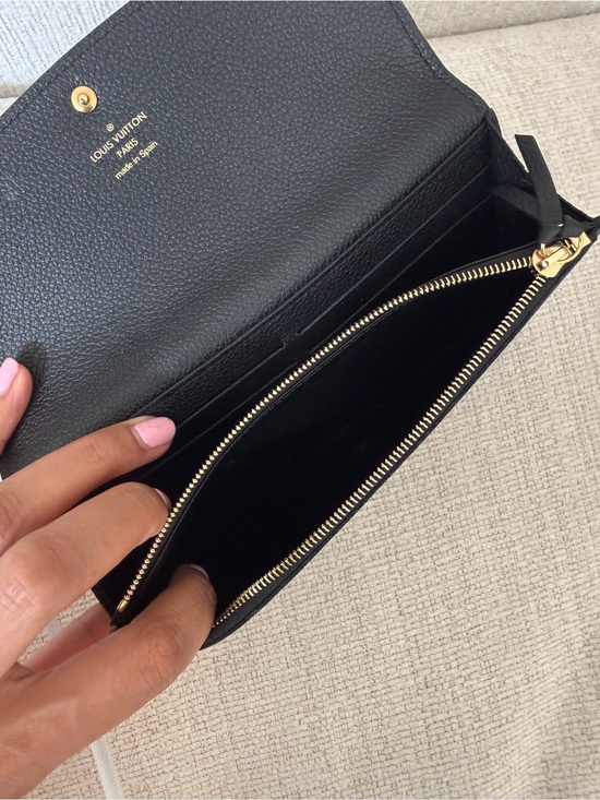 Louis Vuitton Handbags - Louis Vuitton Black Pebbled Leather Zip Wallet with Gold Hardware